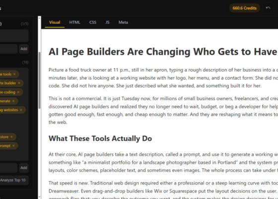 AI page writer