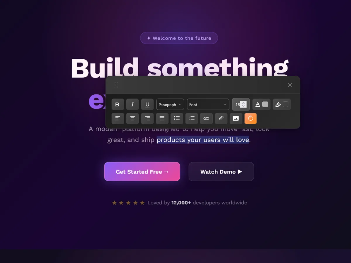 Inline page editing